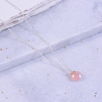 Pink Chalcedony Silver Necklace, 2 of 5