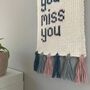 Knitted 'Love You Miss You' Wall Hanging, thumbnail 4 of 4
