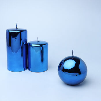 Blue Glass Effect Candles By G Decor, 3 of 8