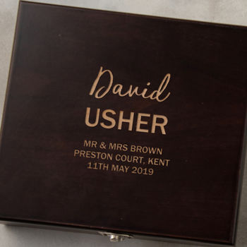 Personalised Usher Hip Flask Gift Set, 9 of 10