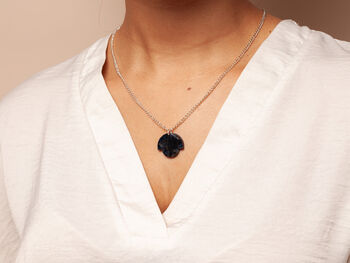 Art Deco Inspired Blue Bloom Necklace And Earrings Set, 4 of 4