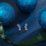Sterling Silver Moonstone Trio Stud Earrings, thumbnail 4 of 12