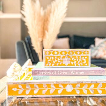 Mother Of Pearl Jewellery Box | Yellow, 3 of 5