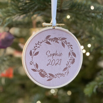 Personalised Wreath Christmas Tree Ornament, 4 of 5