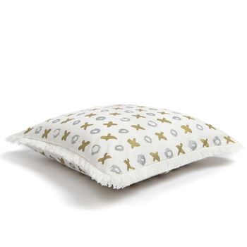 Xoxo Patterned Recycled Cotton Cushion Cover, 3 of 5