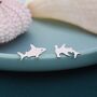 Sterling Silver Shark Stud Earrings, thumbnail 2 of 12