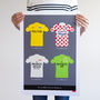 Tour De France Art Print, Vintage Cycling Jerseys, thumbnail 4 of 5
