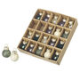 Mini Grey Green And Rose Gold Glass Hanging Ornaments X 12, thumbnail 2 of 3