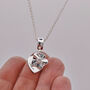 Forget Me Not Memorial Heart Personalised Silver Necklac, thumbnail 4 of 7