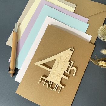 Personalised 4th Fruit Wedding Meaning Anniversary Card, 2 of 12