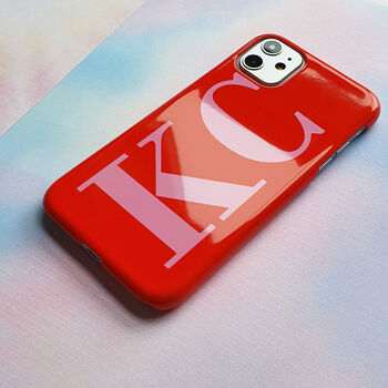 Personalised Cherry Red And Bubblegum Pink Phone Case, 4 of 12