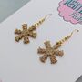 Snowflake Glitter Christmas Resin Earrings Gold And Silver, thumbnail 6 of 8
