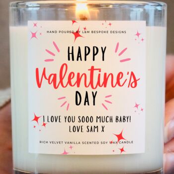 Valentine's Day Gift Personalised Scented Candle, 4 of 5