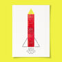 Blast Off Kids Shape Rocket Art Print, thumbnail 2 of 4