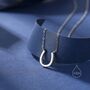 Sterling Silver Tiny Horseshoe Pendant Necklace, thumbnail 4 of 11