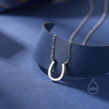 Sterling Silver Tiny Horseshoe Pendant Necklace, 4 of 11