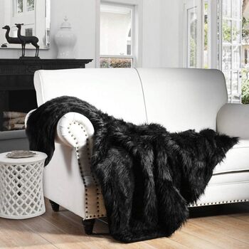 125 X 150cm Luxury Plush Faux Fur Fluffy Throw Blanket, 2 of 10