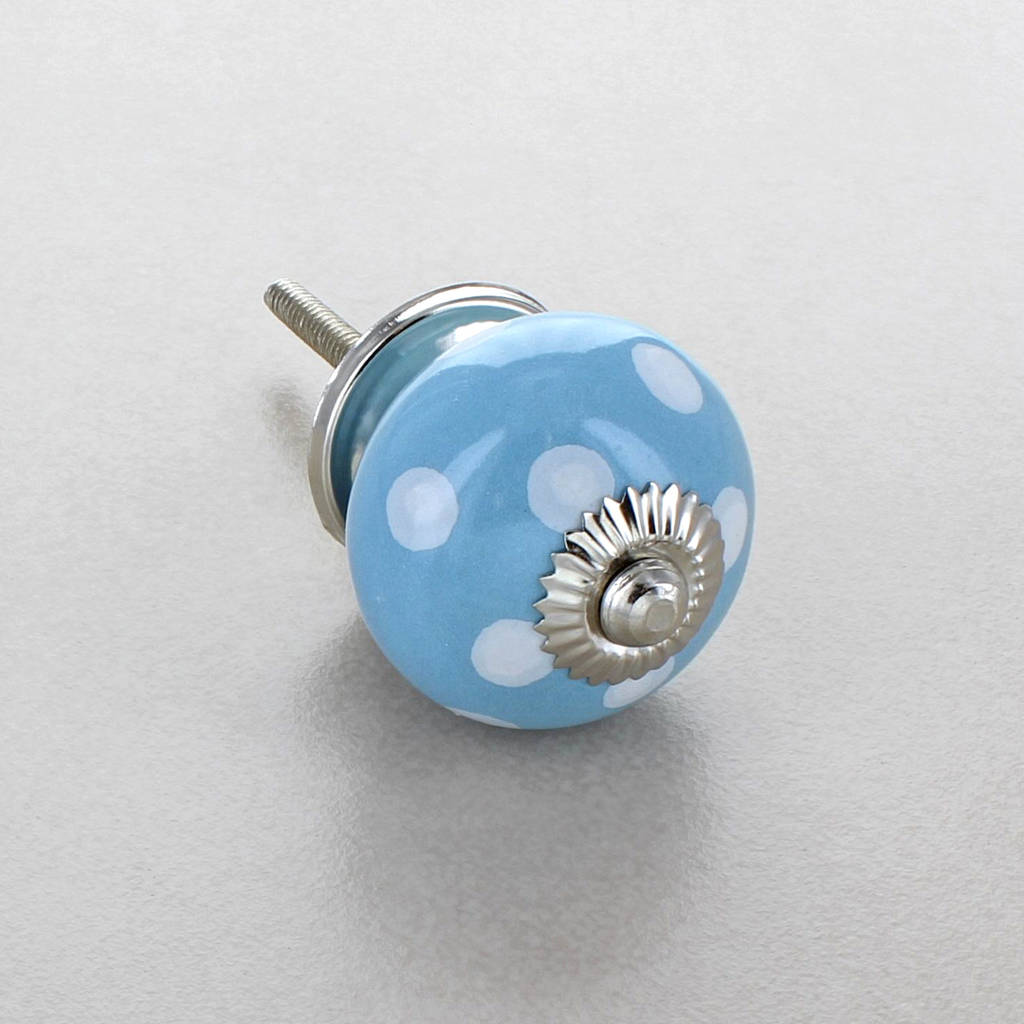 Polka Dots Ceramic Door Knobs Cupboard Drawer Handles By G Decor