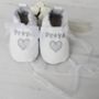 Personalised Heart Boys Christening Shoes, thumbnail 2 of 7