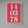 Personalised Custom Special Date Red Wall Art, thumbnail 4 of 7