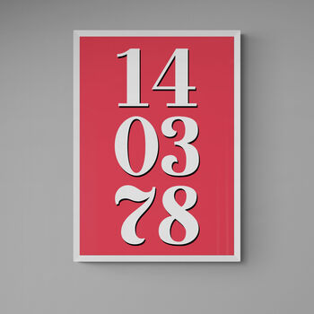 Personalised Custom Special Date Red Wall Art, 4 of 7