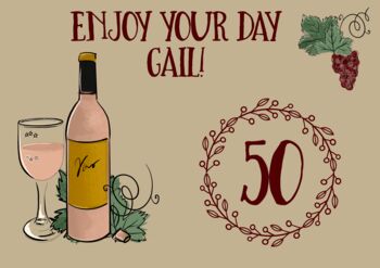 Personalised 50th Birthday Engraved Wine Glass Gift, 8 of 8