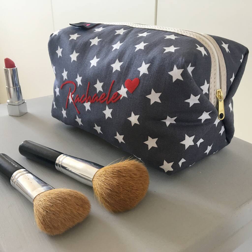 Ladies Personalised Star Print Wash Bag By Love Lammie & Co