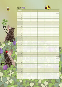 Hedgehugs 2025 Family Organiser Calendar, 6 of 6