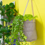 Grey Hanging Paper And Leather Planter Or Storage Bag, thumbnail 4 of 11
