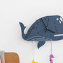 Personalised Children's Swimming Whale Wall Clock, thumbnail 3 of 5