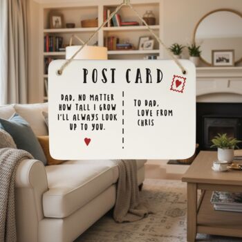 I'll Always Look Up To You Personalised Porcelain Postcard, 3 of 3