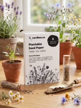 Handmade Plantable Wildflower Seeded Thank You Cards, 3 of 12