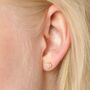 Sterling Silver Crystal Flower Stud Earrings, thumbnail 2 of 9