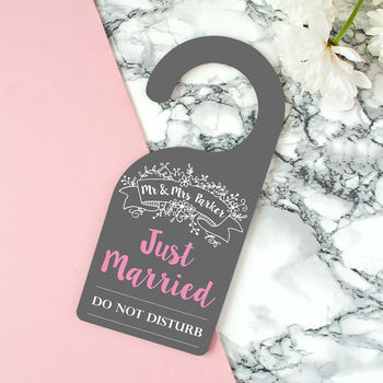 Personalised 'Just Married' Newlyweds Sign, 2 of 8
