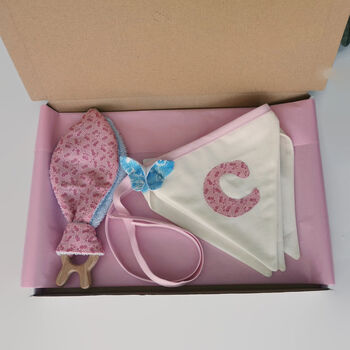 Cream, Pink And Blue Personalised Name Bunting, 6 of 12