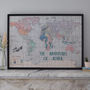 Personalised Embroidered Fabric Map Notice Board, thumbnail 1 of 8