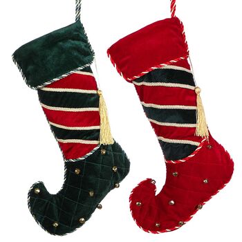 His And Hers Personalised Velvet Christmas Stockings, 3 of 7