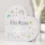 Personalised Rainbow Free Standing Heart Sign, thumbnail 1 of 6