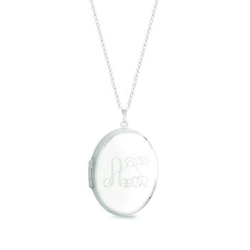 Extra Large Silver Locket With Monogram Personalised, 2 of 6