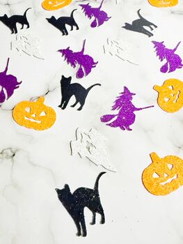 40 X Halloween Confetti, Table Decor, Pumpkin, Ghost, Witch, Cat, 6 of 6
