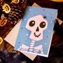 Blue Happy Skeleton Halloween Greetings Card, thumbnail 5 of 5