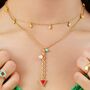Multi Gemstone Lariat Necklace In Gold Vermeil, thumbnail 3 of 3
