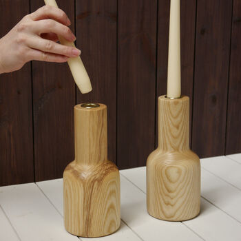 Handmade Wooden Candle Stick Holder, 3 of 4