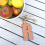 Contemporary Alphabet Leather Key Ring, thumbnail 1 of 8