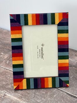 Natalini Multicoloured Rainbow Striped Photo Frame, 2 of 4
