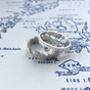 Multi Gemstone Personalised Silver Coastline Ring, thumbnail 1 of 5