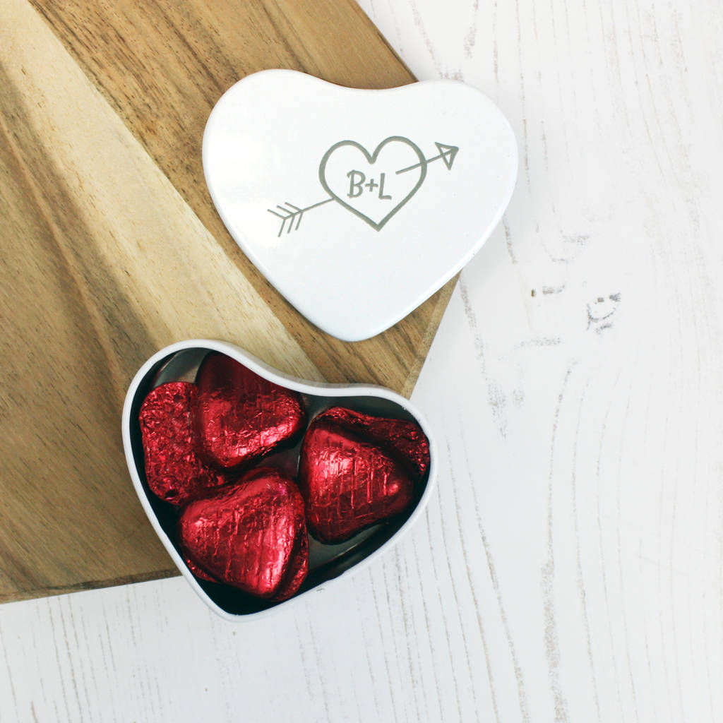 Personalised Heart Tin With Chocolates By Signs For Life