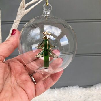Christmas Glass Tree Bauble, 2 of 2