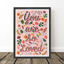 You Are So Loved Pink Woodland Nursery Print, thumbnail 7 of 8