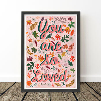 You Are So Loved Pink Woodland Nursery Print, 7 of 8
